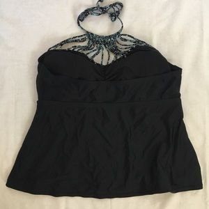 Black Halter Tankini, 1X
